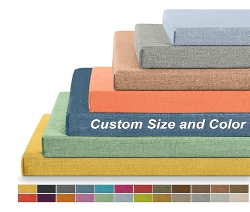 Coussin de Banc de Taille Personnalisée - Coussin de Banquette sur Mesure en Mousse avec Housse...