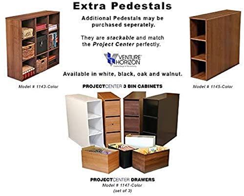 Project Center Desk with 2 Bookcase Sides-White - Thumbnail 6