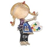 VANZACK Broche de Aleación Diseño de Niña Pequeña, Pin de Solapa Adorable para Mujer, Broche Fiesta Vestido, Decoración Cumpleaños Chica, Accesorio Ligero y Seguro para Ropa