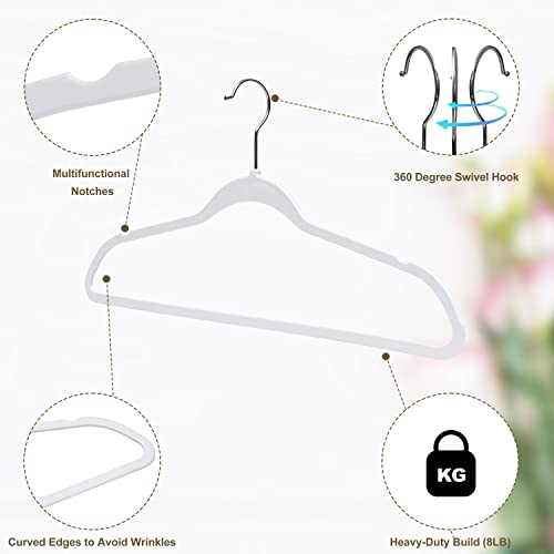 Quality Hangers 50 Pack Non-Velvet Plastic Hangers for Clothes - Heavy Duty Coat Hanger Set - Space-Saving Closet with Chrome Swivel Hook, Functional Non-Flocked Hangers - Cream White by Quality Hangers - Image 5