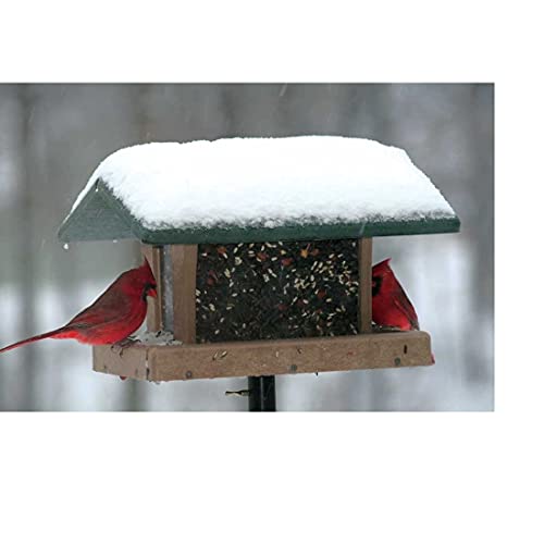 Pájaros elección 3 Qt. 4 lados tolva con tejado verde Cover