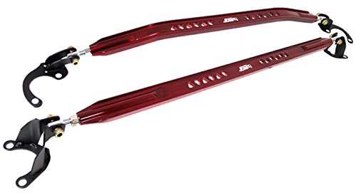 AJP Distributors Red Jdm Sport Aluminum Suspension Front Rear Upper Strut Bar Brace Performance Racing Stabilizer Adjustable Tower Handling For Impreza 2008 2009 2010 2011 2012 2013 2014
