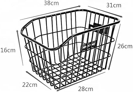 Zeeda Rear Bike Basket Large Capacity Metal Wire Bicycle Basket for Most Rear Bike Racks, Black