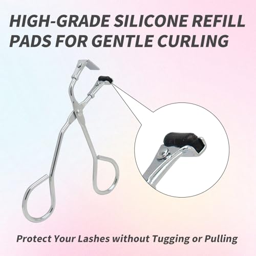 2 Pack Mini Eyelash Curler for Ends Silicone Eyelash Curler with Refill Pads Mini Lash Curler No Pinching Fits All Eyelash Shapes Small Segmented and Precision Press Tool for Dramatic Lash Look - Thumbnail 5
