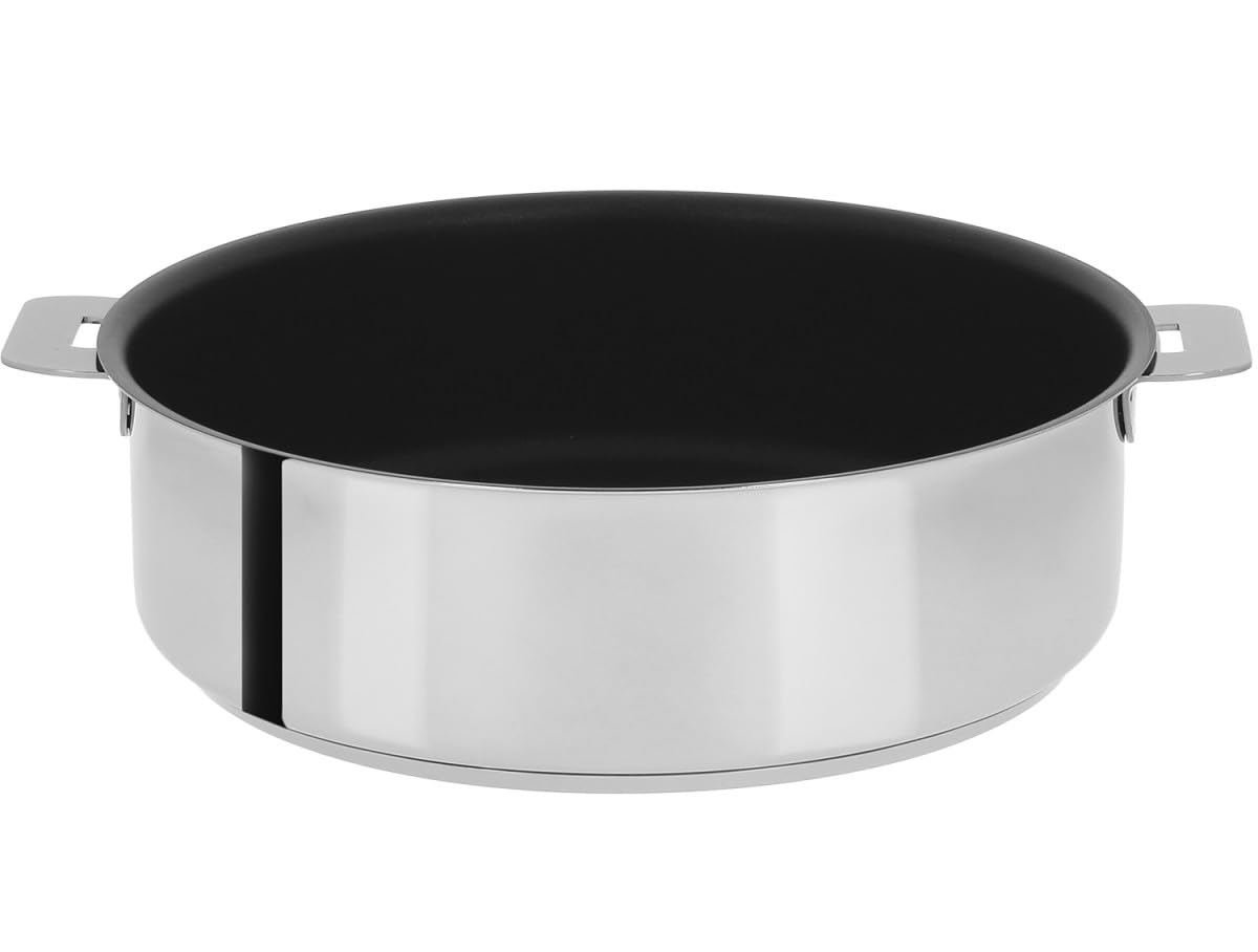 Cristel - S28QE- Sauteuse INOX 28cm sans poignée Amovible - Anti-​adhérent Exceliss+ Collection Mutine