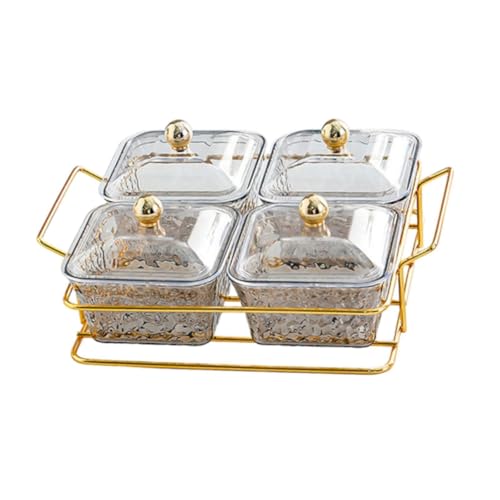 Contenedor para bocadillos con tapa y 4 compartimentos para dulces 5