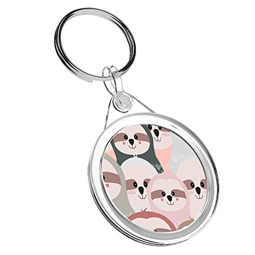 Image of 1 x Funny Lazy Sloth Cartoon - Keyring IR02 Mum Dad Kids Birthday #8361