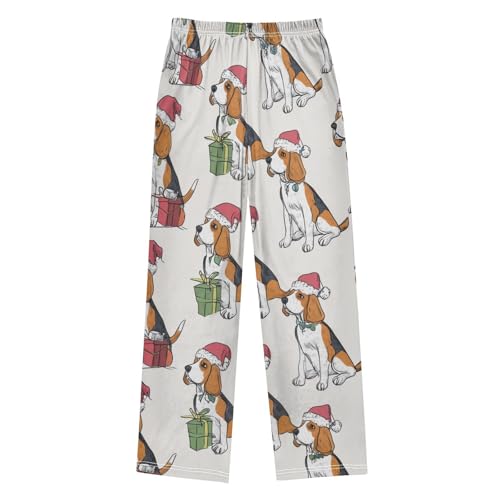 ZZXXB Xmas Beagle Boys Long Pants Soft Trousers Elastic Waist Kids Lounge Bottoms with Pockets S-XL2