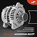 A-Premium Alternator Compatible with Nissan Rogue 2008-2012, X-Trail 2005-2006, 2.5L, 12V 110A 6-Groove Clutch Pulley Clockwise, Replace# 23100AU400, 23100AU40D