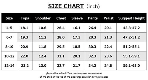 Boys 2 Pieces Set Black Long Sleeve Tops + Camouflage Pants Outfits Boys Clothes Set (6/7, Black) #TOP6