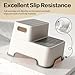 ZLMHYYM Toddler Step Stool for Bathroom Sink, 2 Pack Step Stool for Kids, Plastic Potty Training Toilet Stepping Stools, Child and Baby Lightweight&No-Slip Two Step Stools for Kitchen(Off-White/Gray)