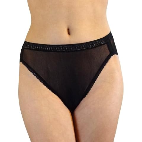OnGossamer womens Gossamer Mesh Hi-cut Panty briefs underwear, Black, Medium US Cover