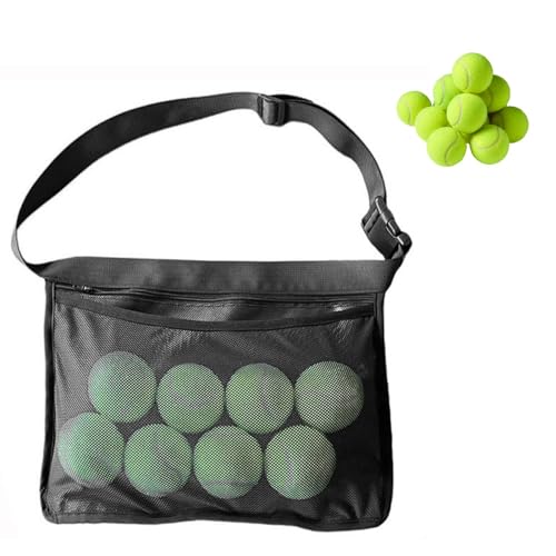 HERCHR Soporte para Pelotas De Tenis, Cesta De Pickleball, Cesta De Tenis para Recogida De Pelotas, Bolsa para Pelotas De Tenis, Portador De Pelotas De Tenis, Bolsas para Pelotas De Pepinillo