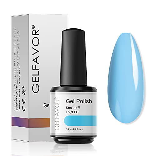 GELFAVOR UV Nagellack Set, 15ml Blau UV Gel Nagellack Set Shellac Nagellack Nail Art Gel Politur