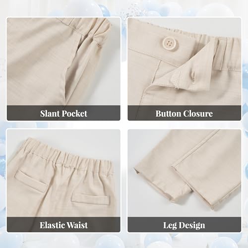 Image of Volunboy Baby Boys Formal Wedding Ring Bearer Outfits Toddler Gentleman Bowtie Vest Guest Suits Dress Shirt Pants Set