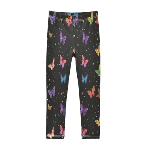 Toddler Girls Leggings Printed Yoga Pants Leggings Purple Yellow Butterfly for Kids