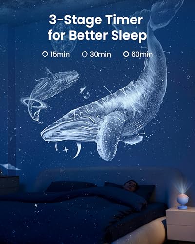 POCOCO Galaxy Star Projector for Bedroom with Replaceable Optical Film Discs, Home Planetarium Night Light Projector with High-Definition Soft Light for Relax, Study, and Meditate, Stress Relief Gifts