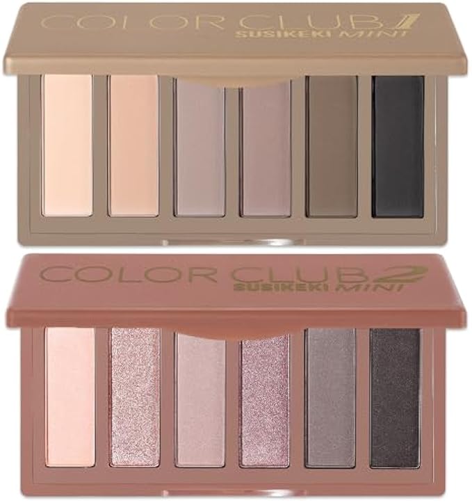 2PCS 6 Colors Mini Naked Eyeshadow Palette Makeup Set Neutral Nude Eye Shadow Pink & Brown Matte Shimmer Make Up Pallet with Mirror Highly Pigmented Travel Size Gift Kit