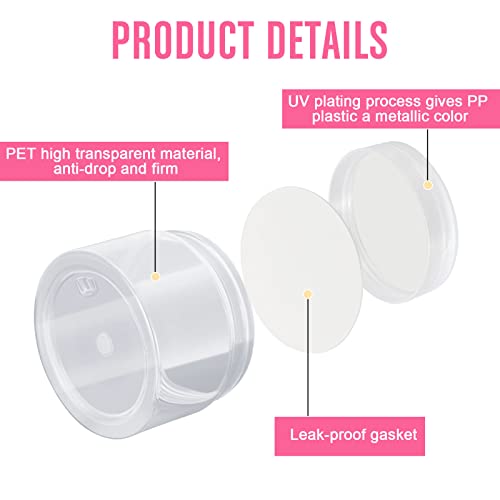 Image of Patelai 4 Pcs Plastic Jars Wide Mouth with Lids,2 Ounce,Clear | Travel Size for Creams Oils, Clear Round Storage Cosmetics Containers, Leak Proof Screw on Lids for Makeup Beauty DIY