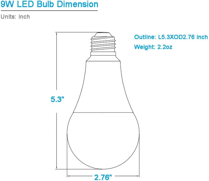 12V-60V LED Light Bulb 9W E26 Regular Light Base,3000K Warm Light Color, Low Voltage12V AC DC, Equivalent 60W Lamp, Medium Screw Base, 12V 24V 32V 36V 48V 60V Bulb (Not for 120V), 2 Pack