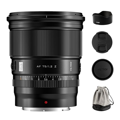 VILTROX PRO 75mm F1.2 Auto Focus Lens for Nikon Z-Mount Camera, Ultra Wide Angle f/1.2 Large Aperture APS-C Prime AF Lens Compatible with Nikon Z-Mount Cameras Z9 Z8 Z7 Z6 Z5 Z50 Z30 ZFC