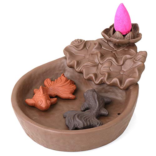 Newegg 530514 Two Fishes Ceramic Purple Clay Smoke Backflow Incense Cone Sticks Burner Holder thumb #7