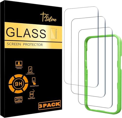 Verre trempé iPhone 14 avec cadre d'installation et protection capteur (Lot de 3)