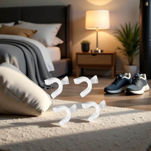 Image of 4 Pcs Transparent Mouth Guard Silicone Grinding Guard Teeth Whitening Tray Sleeping Gum Shield for Sports Bruxism Bite Guard,Teeth Grinding Guards Oral Care