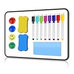 16 Pcs Dry Erase Whiteboards Set Small Double Sided Magnetic White Board a4 Size Mini Whiteboard with Dry Erase Pens Erasers Magnets Cleaning Cloth for Home School Office Idea Gift for The Children