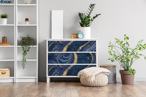 Papel autoadhesivo para cocina Wallfluent lavable e impermeable ondas de mármol 3