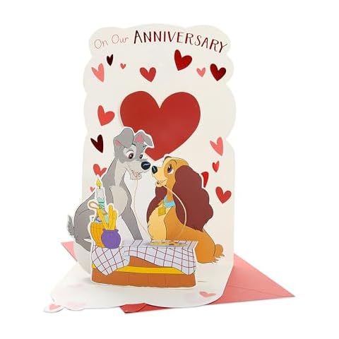 UK Greetings Disney Lady & The Tramp Anniversary Card Cover