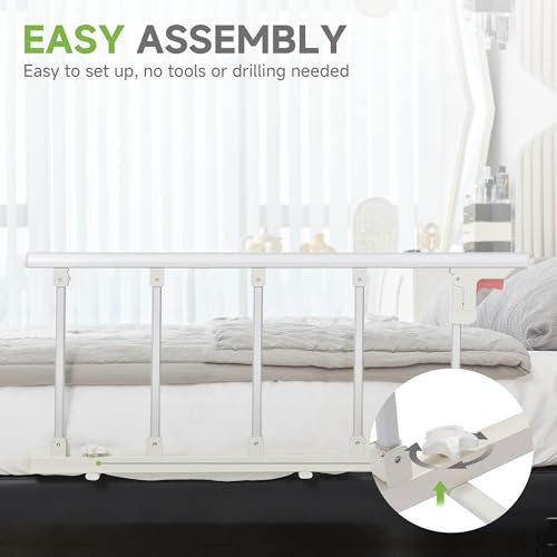 Real Relax Bed Rails for Elderly Adults Safety, Folding Bed Railings for Seniors Fit Full Twin King Queen Size, for Elderly Adults Rail Assist for Seniors Safety Bed, 48.6"x16.3" by Real Relax - Image 4