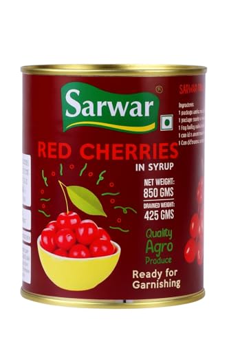 Image of Sarwar Premium Red Cherries - 850g | Juicy, Sweet & Tasty Red Cherries for Baking, Desserts, Ice Cream & Garnishing | Ready-to-Eat Canned Cheeries | Ideal for Plum Cake, Muffins & Fruit Salad