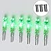 6Pcs Lighted Nocks for Arrows with H, S, GT Bushings for .165 .233 .244 .246 Inside Diameter, Lighted Arrow Nocks for 5.2mm Arrows Shafts with On/Off Switch, Archery Accessories Archery Hunting Green
