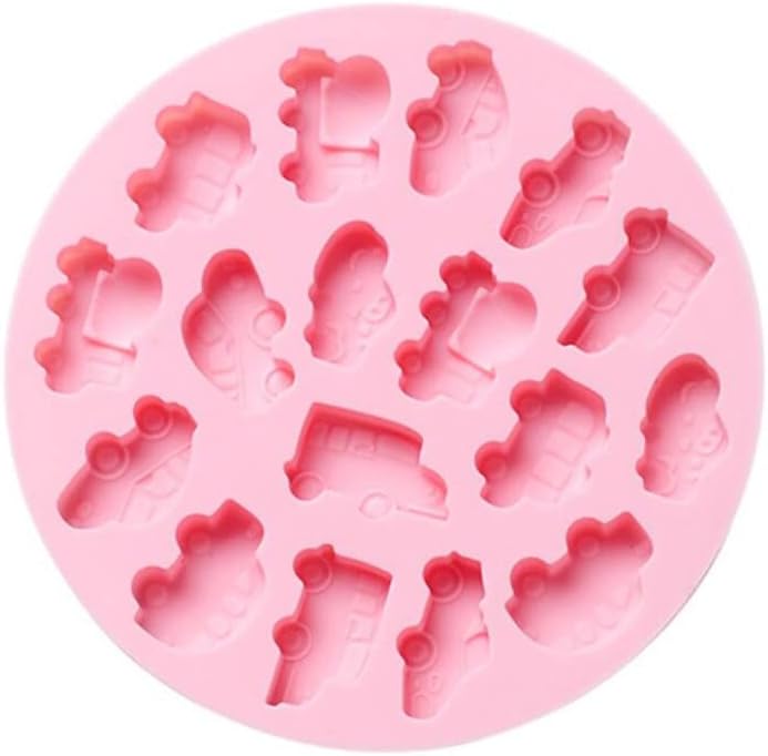 Cute Ice Cube Trays Silicone Chocolate Mold Wax Melt Molds Easy Release Ice Trays Non-Stick Chocolate Soap Pudding Jello Ice Cube Tray (Car)