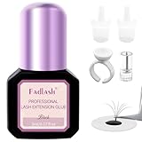 FADLASH Eyelash Extension Glue 0.5-1 Sec Dry/6-8 Weeks Retention Extra Strong Hold Lash Glue Waterproof Black Adhesive for Professional Use Only (5ml)