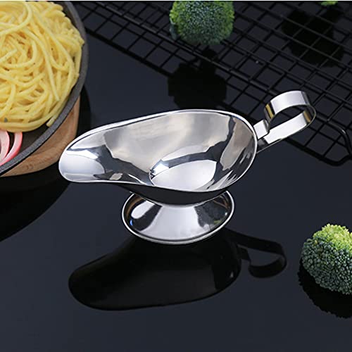 Stainless Steel Gravy Sauce Boat Pourer Dish With Handle Seasoning Dishes Condiment Dip Bowls For Home Restaurant, 5 Oz #TOP2