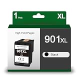 VINKVINK 901XL Ink Cartridges Black Replacement for HP 901 901XL Black Ink Work with OfficeJet J4680 J4580 J4550 J4680c J4500 J4624 J4660 J4640 J4524 Printer (1 Black)