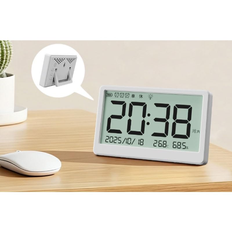 Thermometer Magnetic Clip Digital Night Light Alarm Clock Calendar for Home Use