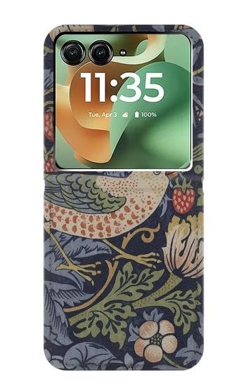 Housse cuir Motorola Razr+ 2026 étui portefeuille clapet William Morris Strawberry Thief
