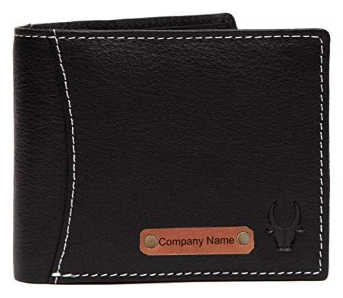 Image of WildHorn customised Wallet Gifts for Men | Personalized Leather Wallet for Mens with Name /Logo Printed I Unique Gift for Men Boy Love Husband Employees Clients