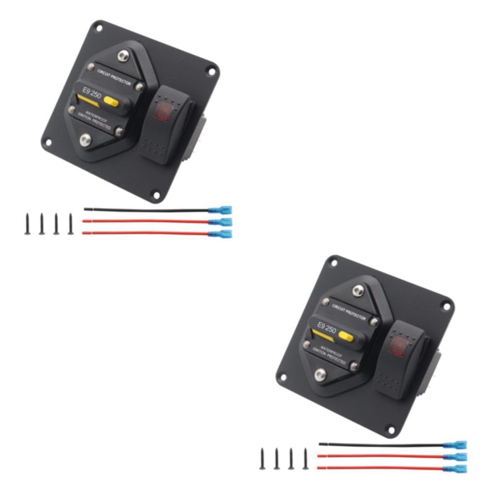 2 Set di Interruttore Automatico con Interruttore a bilanciere per Barca Interruttore da Pannello ON-off Interruttore Automatico con Interruttore a bilanciere per Barca Affidabile Sicuro 250A