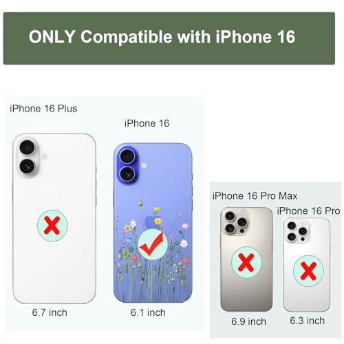 Unov Case Compatible with iPhone 16 Case Clear with Design Embossed Floral Pattern Soft TPU Bumper Slim Protective 6.1 Inch (Flower Bouquet) by Unov - Image 9