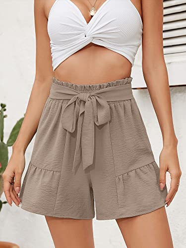 Heymoments Women'S Wide Leg Shorts Lightweight Wheat Large High Waisted Adjustable Tie Knot Loose Summer Cute Trousers thumb #2