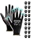 PACIFIC 18 Paare Schwarz Sicherheits-Arbeitshandschuhe – Rutschfeste PU-Beschichtung, Leicht & Atmungsaktive, Ideal für Allgemeine Arbeiten, Gartenarbeit, Arbeitshandschuhe Herren & Damen gr 9/L