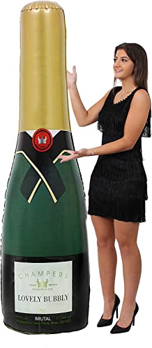 Bouteille de champagne gonflable 180cm décorative pour anniversaire et fête
