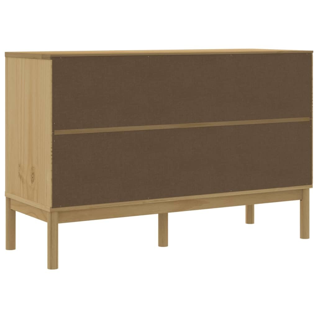 vidaXL Aparador Floro Madera Maciza de Pino marrón Cera 114x43x74 cm, Armario de Almacenamiento, Armario aparador, Armario de Pasillo, Buffet