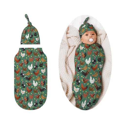 Image of Rooster Swaddle Blankets Newborn Receiving Blanket Baby Swaddle Wrap Soft Sleeping Sack for Baby Girls Boys
