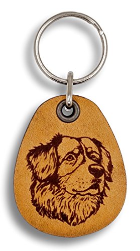 ForLeatherMore - Bernese Mountain Dog - Genuine Leather Keychain -