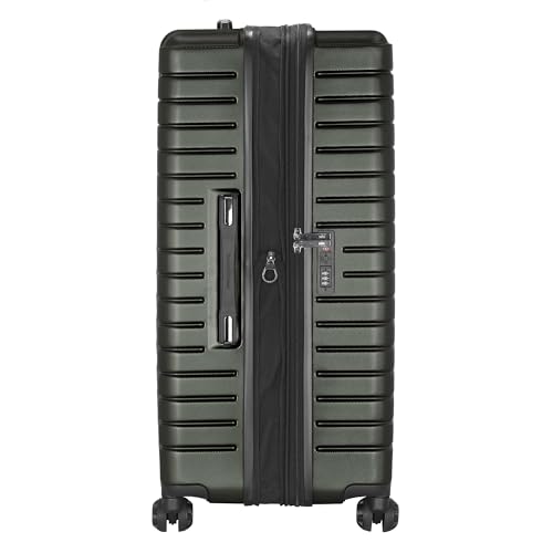 Image of Traveler's Choice Archer Polycarbonate Hardside Spinner Luggage Set, Tie Down Straps, Green, Checked 29-Inch